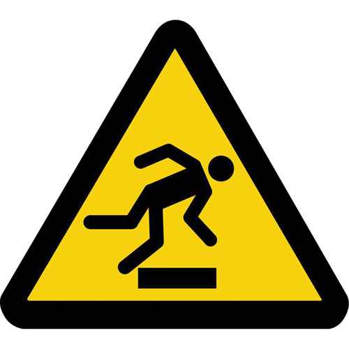 [SAX376] Étiquettes de sécurité avertissement ISO - obstacle au niveau du plancher (SAX376)