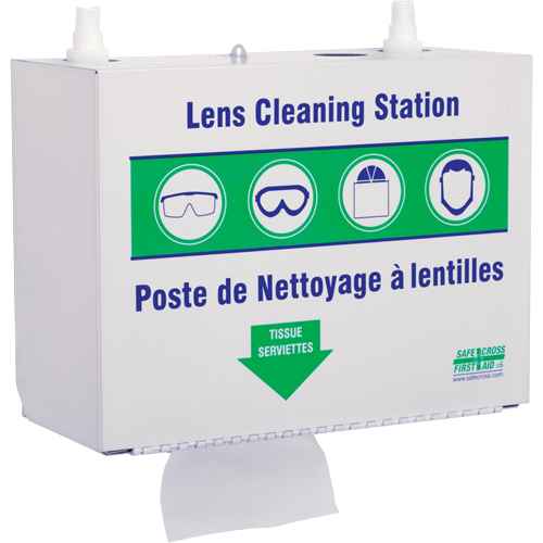 [SAY635] Postes en Métal Pour Le Nettoyage De Verres - Deux Boutielle De Solution 500ml Et 1 Boîte De Serviettes (SAY635)
