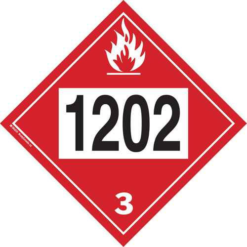 [SGC331] Plaque-étiquette TMD 1202 pour liquide inflammable huile combustible (SGC331)