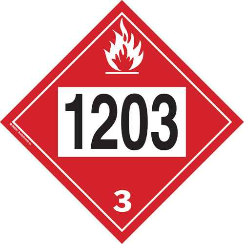[SGC334] Plaque-étiquette TMD 1203 pour liquide inflammable essence & essence-alcohol (SGC334)