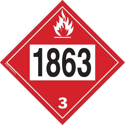 [SGC335] Plaque-étiquette TMD 1863 pour liquide inflammable carburant aviation (SGC335)