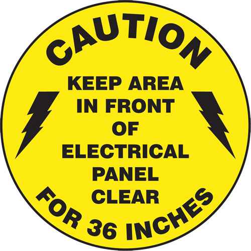 "Keep Area In Front of Electrical Panel Clear" Slip-Gard™ Floor Sign (SGH831)