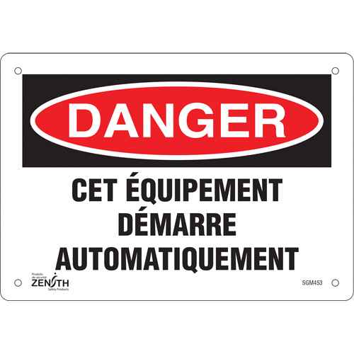 [SGM453] "Équipement Démarre Automatiquement" Sign (SGM453)