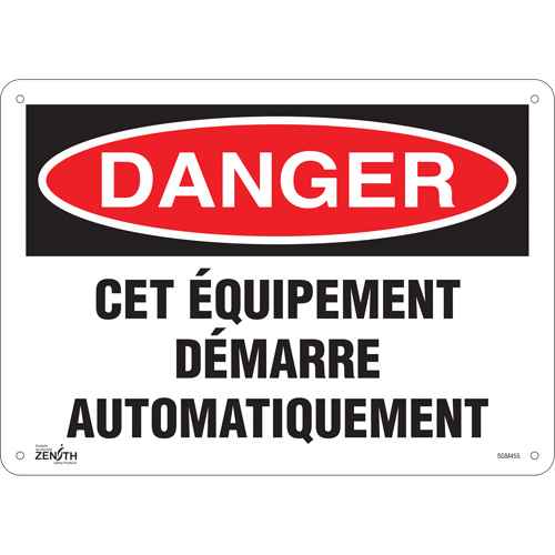 [SGM455] Enseigne «Équipement Démarre Automatiquement» (SGM455)