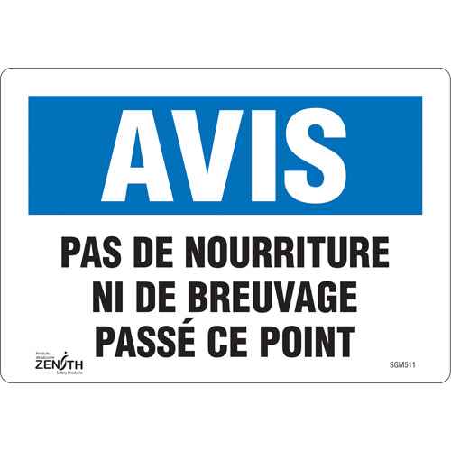 [SGM511] "Pas de Nourriture" Sign (SGM511)