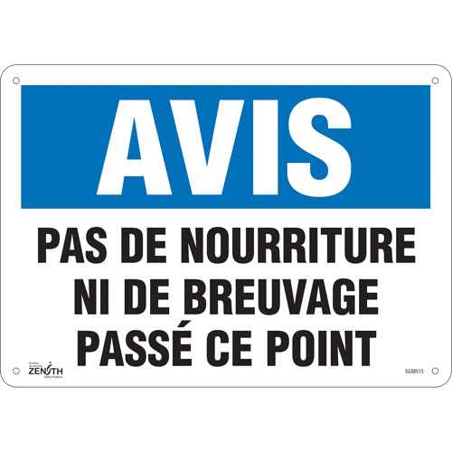 [SGM515] "Pas de Nourriture" Sign (SGM515)