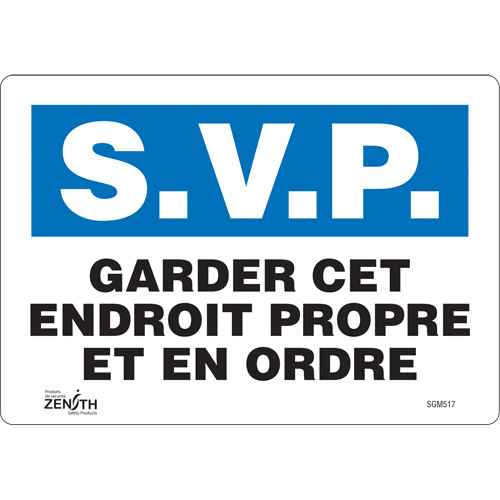 [SGM517] Enseigne «Garder cet Endroit Propre» (SGM517)
