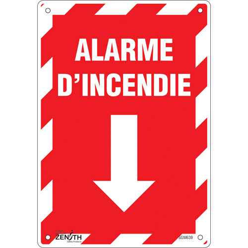 [SGM639] "Alarme D'Incendie" Arrow Sign (SGM639)
