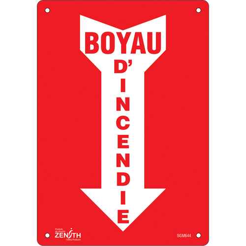 Enseigne avec flèche «Boyau D'Incendie» (SGM644)