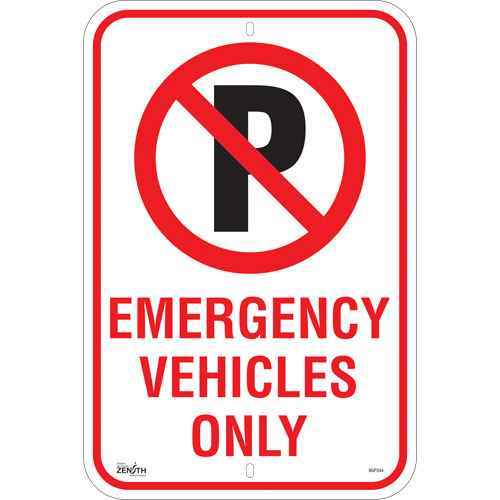 [SGP344] Enseigne Stationnement interdit «Emergency Vehicles Only» (SGP344)