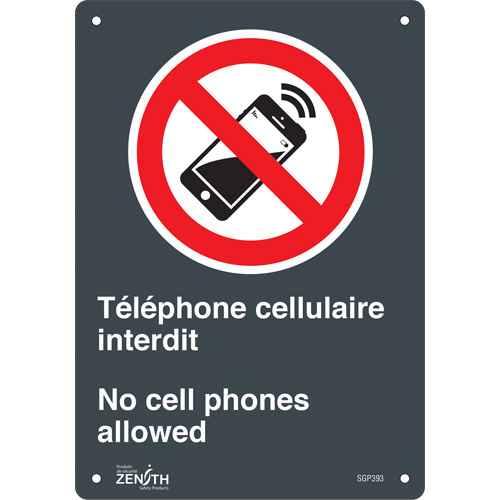 [SGP393] Enseigne «Téléphone cellulaire interdit /No Cell Phones» (SGP393)