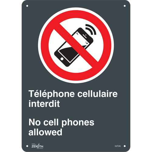[SGP396] Enseigne «Téléphone cellulaire interdit /No Cell Phones» (SGP396)