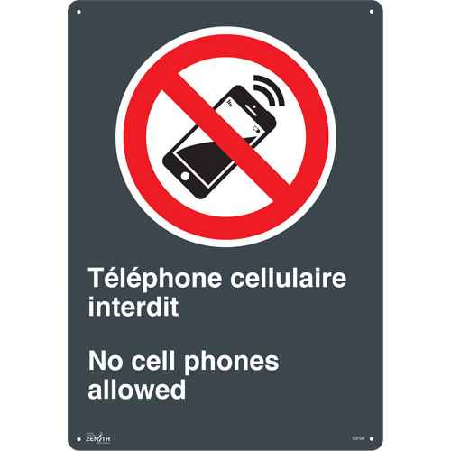 [SGP398] Enseigne «Téléphone cellulaire interdit /No Cell Phones» (SGP398)