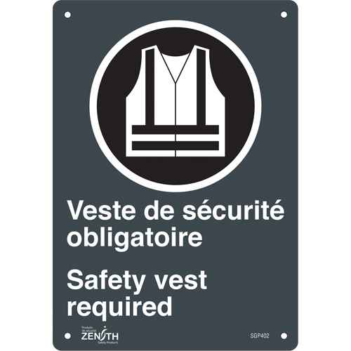 [SGP402] Enseigne «Port du dossard obligatoire/Safety Vest Required» (SGP402)