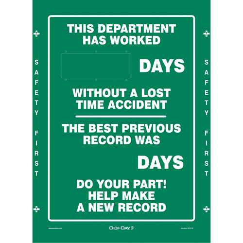 [SGQ940] Digi-Day® Electronic Scoreboard Motivational Safety Sign (SGQ940)