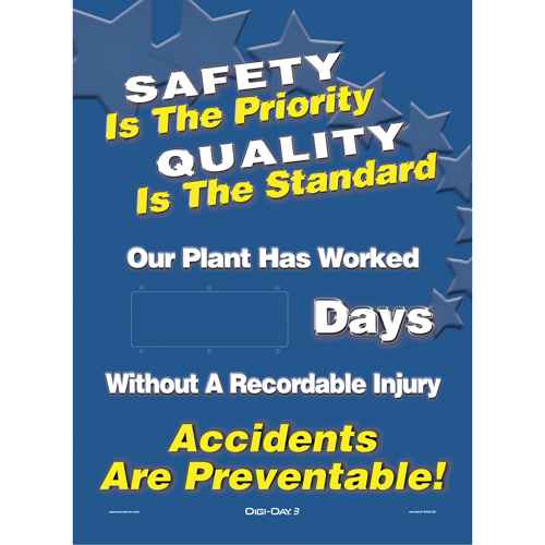[SGQ956] Digi-Day® Electronic Scoreboard Motivational Safety Sign (SGQ956)