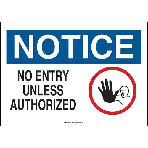[SGU215] Enseigne « No Entry Unless Authorized » (SGU215)