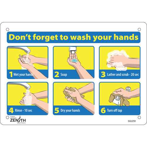 [SGU291] "Don't Forget to Wash Your Hands" Pictogram Sign (SGU291)