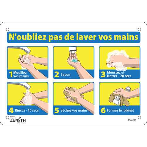 [SGU294] "N'oubliez pas de laver vos mains" Sign (SGU294)