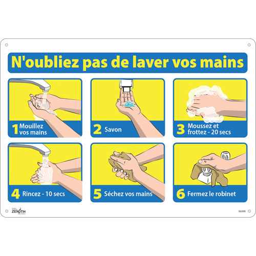 [SGU305] "N'oubliez pas de laver vos mains" Sign (SGU305)