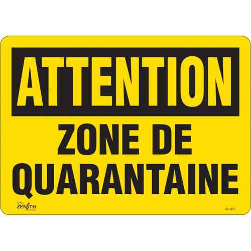 [SGU372] "Zone de quarantaine" Sign (SGU372)