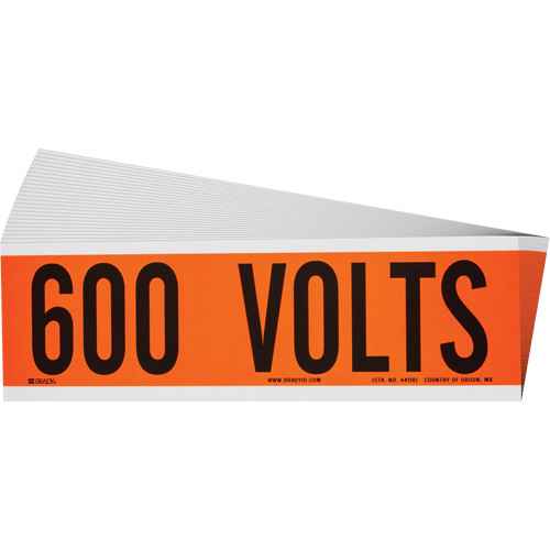 [SGX953] Étiquette de tension pour conduit « 600 Volts » (SGX953)