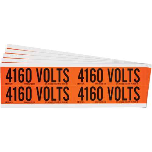 [SGX975] "4160 Volts" Conduit & Voltage Labels (SGX975)