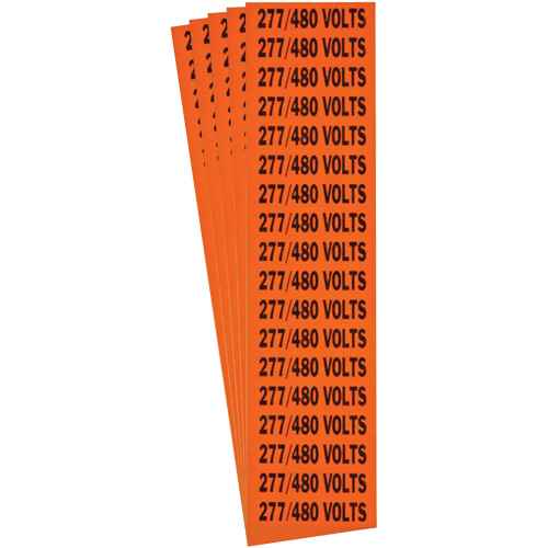 [SGX998] "277/480 Volts" Conduit & Voltage Labels (SGX998)