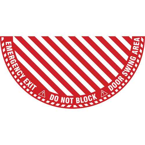 [SGY041] "Emergency Exit" Half Circle Swing Door Floor Sign (SGY041)