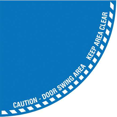 "Caution" Quarter Circle Swing Door Floor Sign (SGY045)