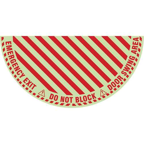 [SGY046] "Emergency Exit" Half Circle Swing Door Floor Sign (SGY046)