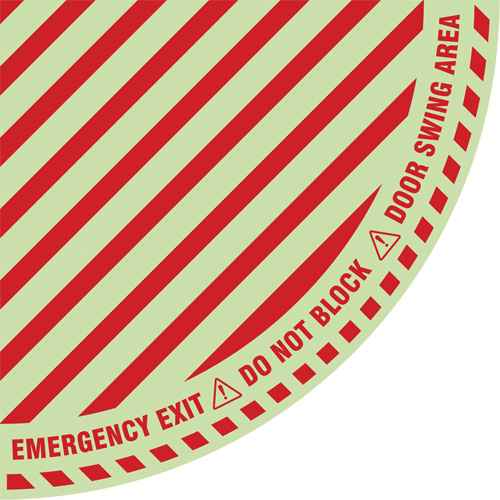 [SGY047] Signalisation au sol «?Emergency Exit?» (sortie de secours) pour porte battante en quart de cercle (SGY047)