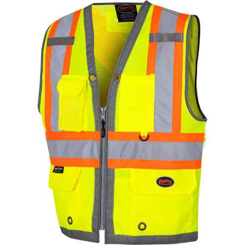 [SHC627] 6673 Veste d'arpenteur au dos en maille avec fermeture à glissière (SHC627)