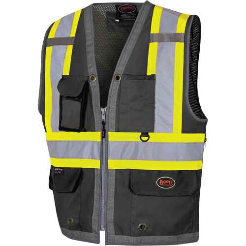 [SHC637] 6671 Veste d'arpenteur au dos en maille avec fermeture à glissière (SHC637)