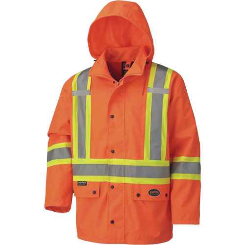 [SHD298] 5575A Veste de sécurité imperméable avec capuchon amovible 450D (SHD298)