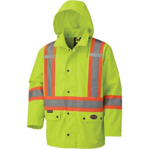 [SHD307] 5585A Veste de sécurité imperméable avec capuchon amovible 450D (SHD307)