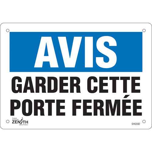 [SHG592] "Porte fermée" Sign (SHG592)