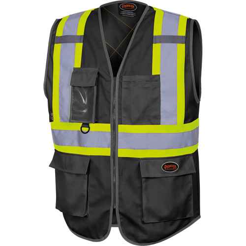 [SHH999] 6959BK Tricot High-Visibility Safety Vest with Zipper Closure (SHH999)