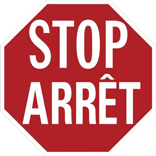 [SHJ455] "Stop/Arrêt" Traffic Sign (SHJ455)