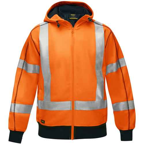 [SHK440] Coton ouaté doublé de sherpa avec capuchon à fermeture éclair complète et X au dos Bisley(MD) (SHK440)