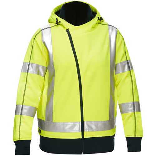 [SHK448] Coton ouaté doublé de sherpa avec capuchon à fermeture éclair complète et X au dos Bisley(MD) pour femmes (SHK448)