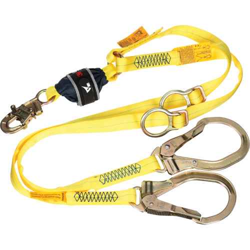 Longe rattachable d'ancrage double à amortisseur de choc en sangle (SHL009)