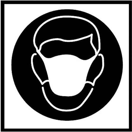 [SJ062] Étiquettes avec pictogramme Right to Know - Masque contre la poussière (SJ062)
