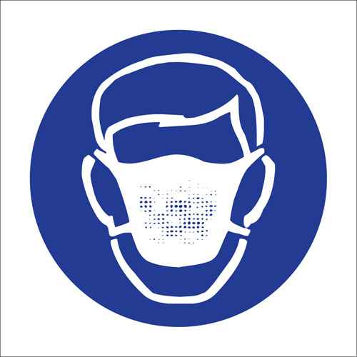 [SJ064] Étiquettes avec pictogramme Right to Know - Masque contre la poussière (SJ064)