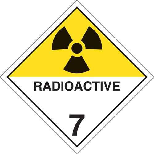 [SJ384] Plaque-étiquette TMD matières radioactives (SJ384)