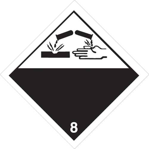 [SJ386] Plaque-étiquette TMD matières corrisives (SJ386)
