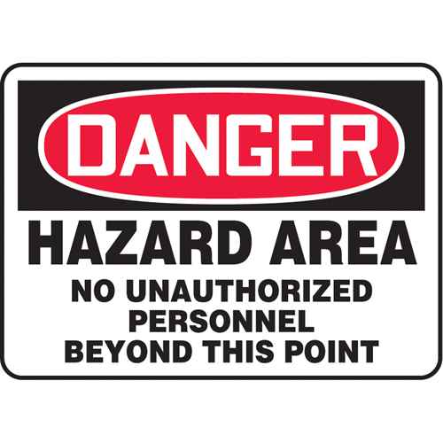 [SJ582] "Hazard Area" Sign (SJ582)