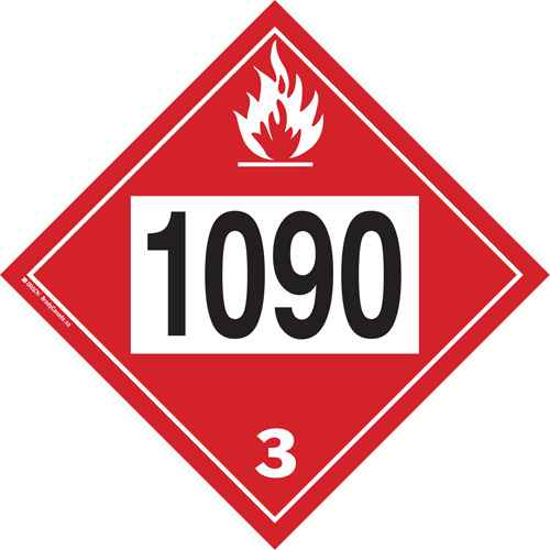 [SS824] Plaque-étiquette TMD 1090 pour liquide inflammable acétone (SS824)