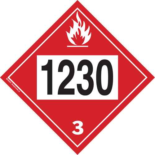 [SS829] Plaque-étiquette TMD 1230 pour méthanol (SS829)