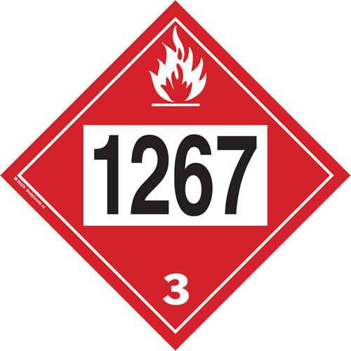 [SS831] Plaque-étiquette TMD 1267 pour liquide inflammable pétrole brut (SS831)
